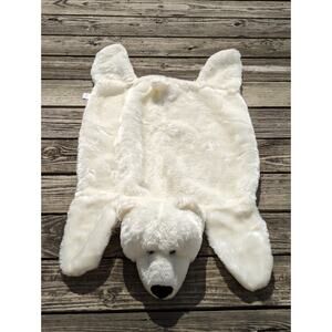 Ganz Heritage Collection Plush Polar Bear Throw Small Rug 40" Long White Soft